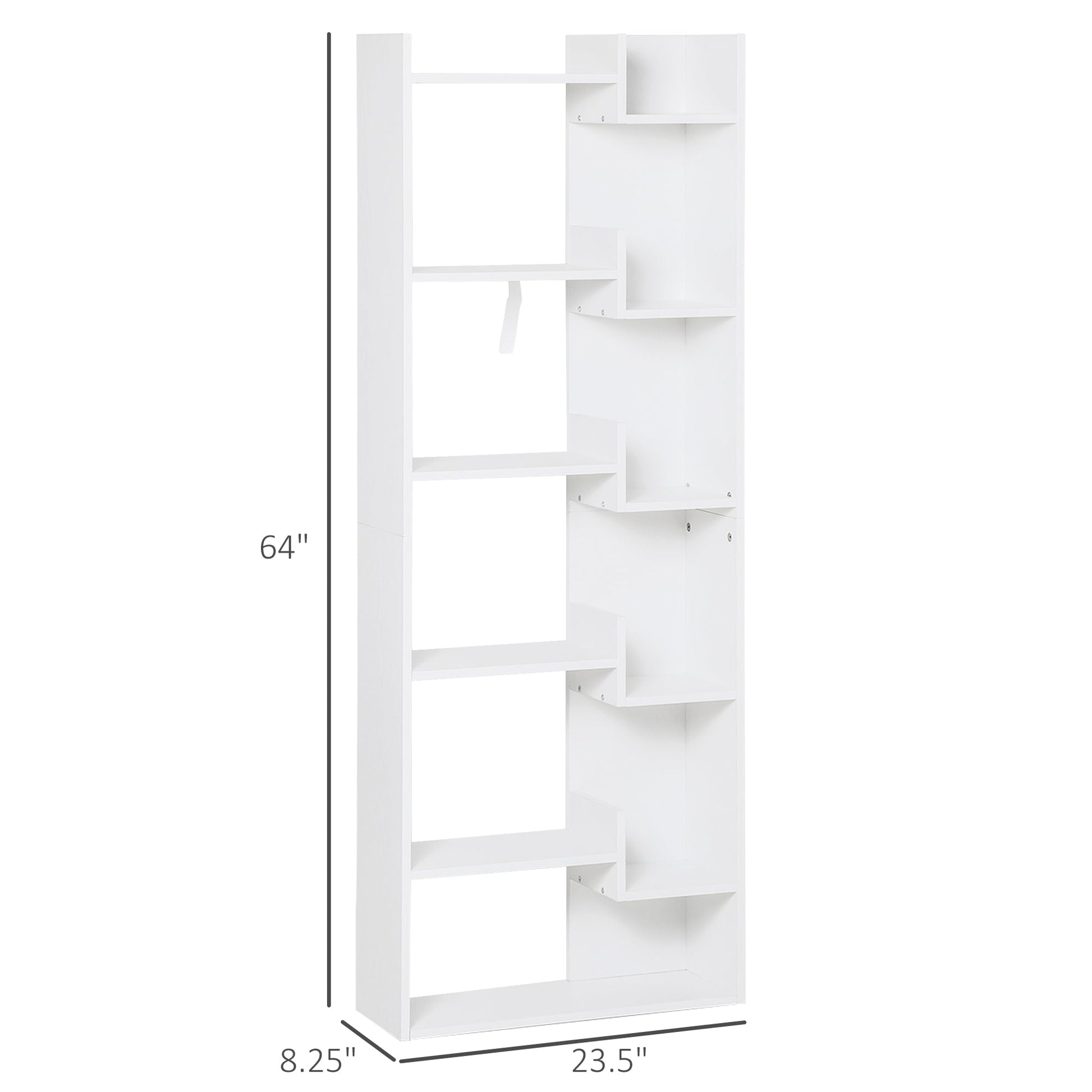 6-Tier Tall Bookshelf, Modern bookcase, Floor Standing Shelving, Display Rack for Living Room, Home Office, White at Gallery Canada