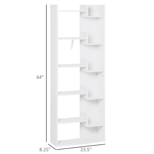 6-Tier Tall Bookshelf, Modern bookcase, Floor Standing Shelving, Display Rack for Living Room, Home Office, White at Gallery Canada