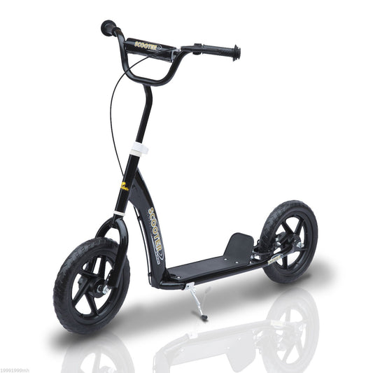 Adjustable Kids Pro Stunt Scooter Children Street Bike Bicycle Ride On with 12” Tire (Black) - Gallery Canada