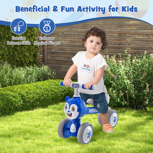 Baby Balance Bike, No Pedal, Lightweight, 4 Wheels, Blue Balance Bikes Blue at Gallery Canada