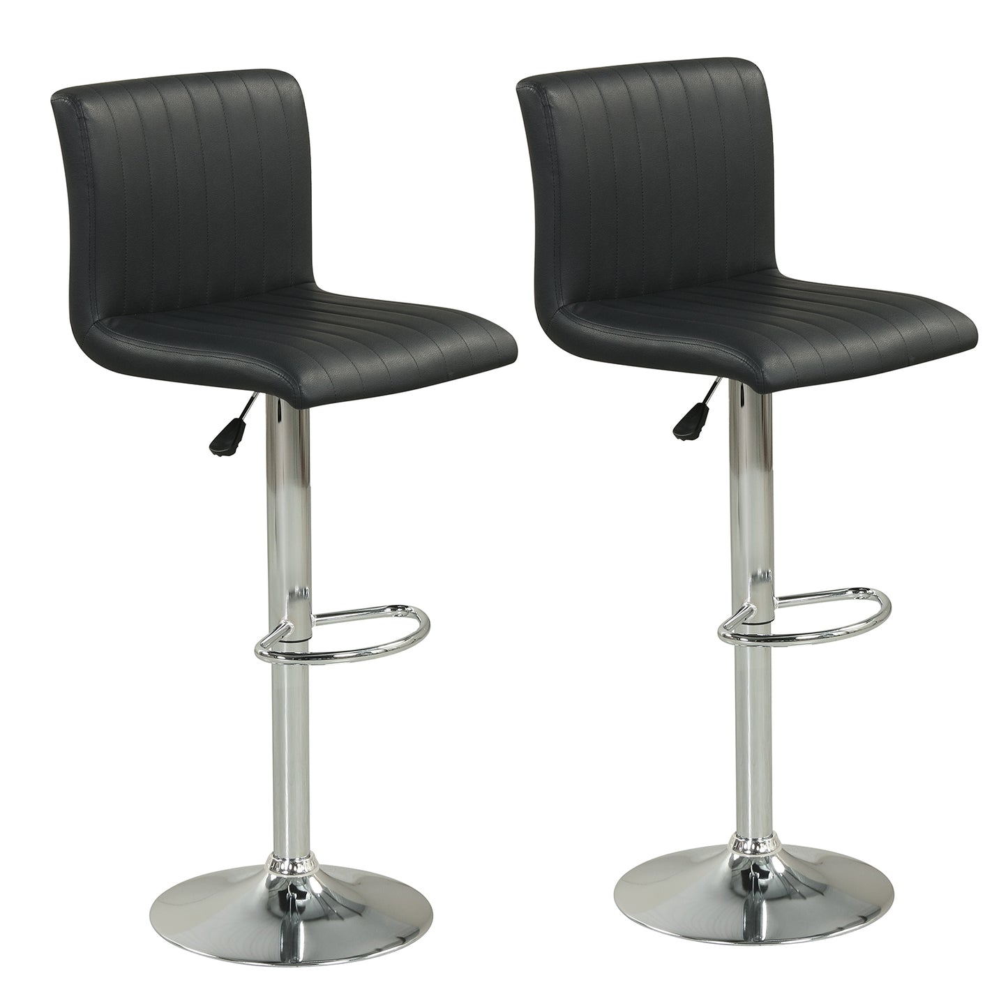 Adjustable Swivel Bar Stools Set Of 2, Black Bar Stools Black at Gallery Canada