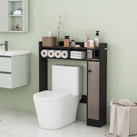 Over The Toilet Storage Organizer, Adjustable Shelves, Black Bathroom Etagere Black at Gallery Canada