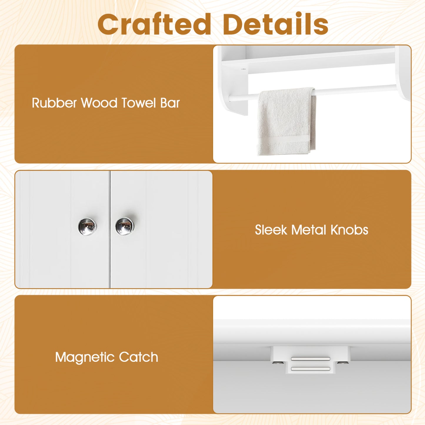 Bathroom Wall Cabinet With Towel Bar, Adjustable Shelf, White Wall Cabinets at Gallery Canada