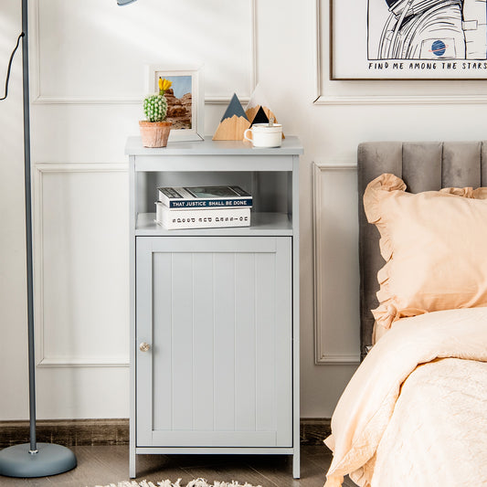 Wooden Bathroom Floor Cabinet, Multifunction Storage Rack, Gray Floor Cabinets Gray at Gallery Canada