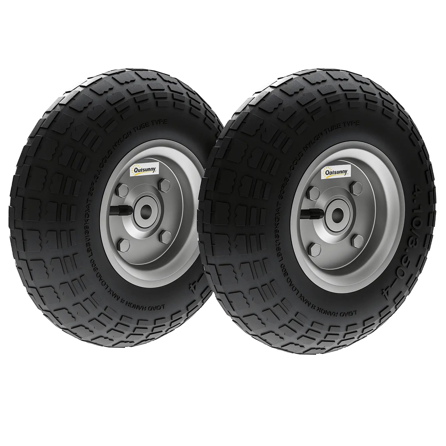 Set Of 2 Pneumatic Wheels, 10" Wheelbarrow Wheels Replacement, Black Garden Accessories at Gallery Canada