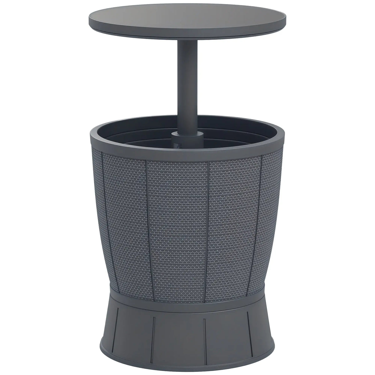 11 Gallon Patio Cooler Side Table, Adjustable Height, Drainage Plug, Grey Patio Side Tables at Gallery Canada