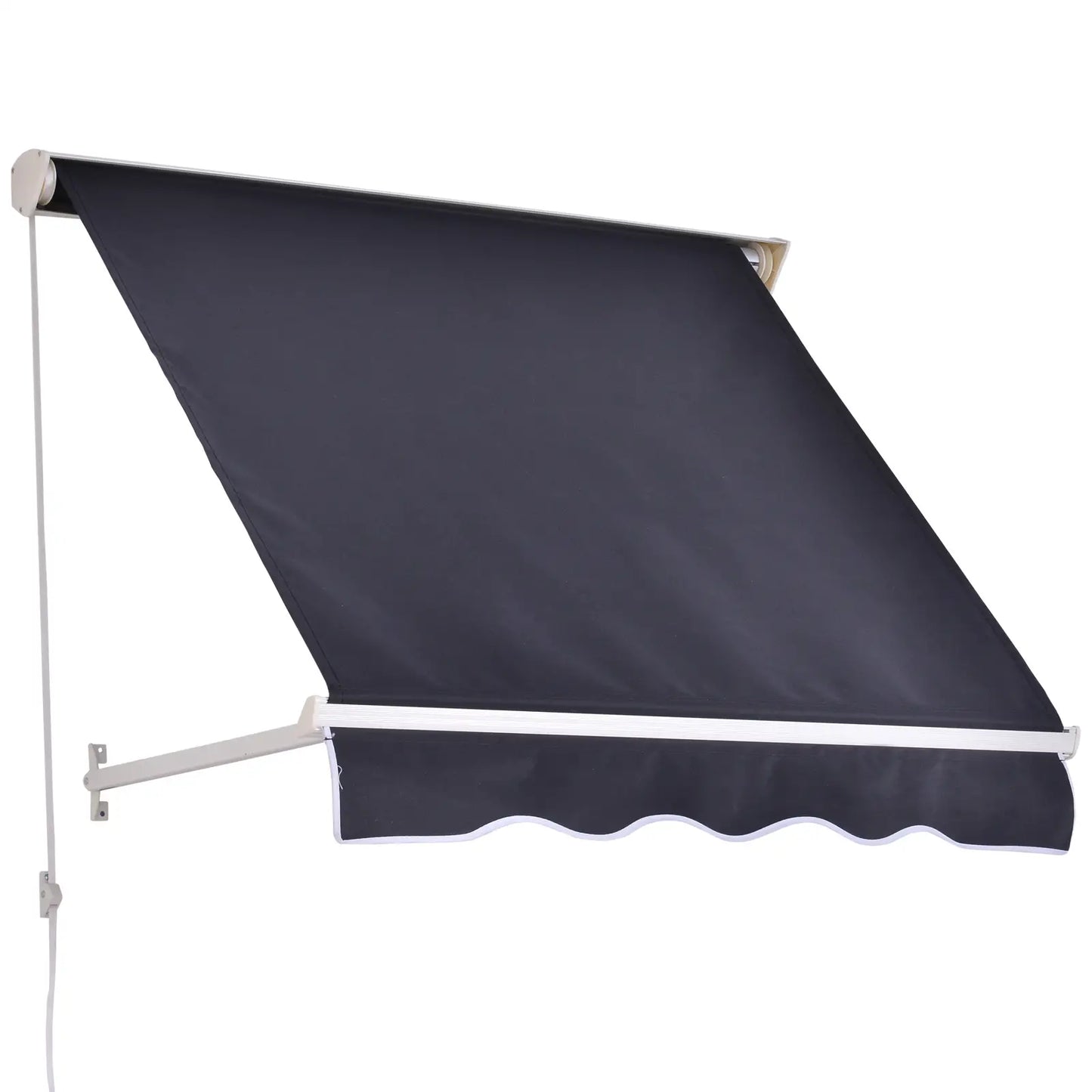 4'x 2' Retractable Awning, Patio Canopy, Outdoor Sun Shade, Dark Grey Window Awnings at Gallery Canada