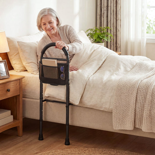 Bed Rails for Elderly, Height Adjustable Safety Railings Health Care Black at Gallery Canada