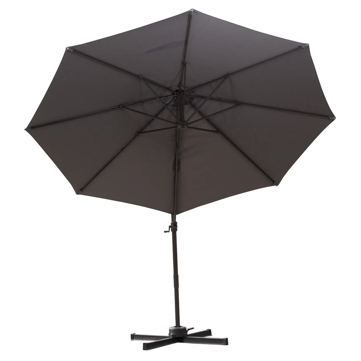 10ft Cantilever Patio Umbrella, 360° Rotation, Crank, Grey Cantilever Umbrellas at Gallery Canada