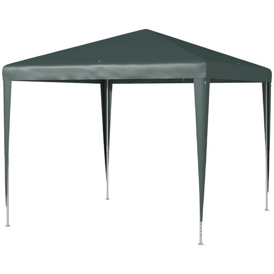 9' x 9' Portable Canopy Party Tent Gazebo Outdoor Sunshade for Weddings Parties with Dressed Legs, Dark Green - Gallery Canada