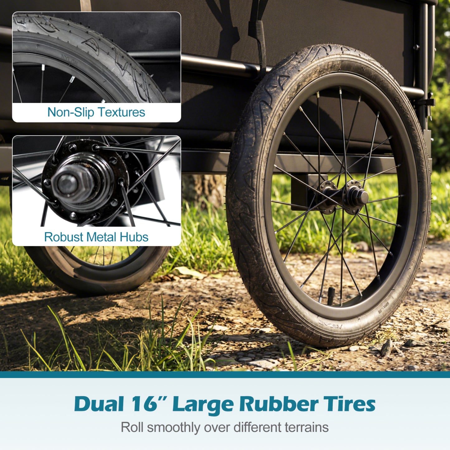 Bike Cargo Trailer with Bag and Cover Heavy-Duty Bicycle Wagon Cart, Black Garages at Gallery Canada