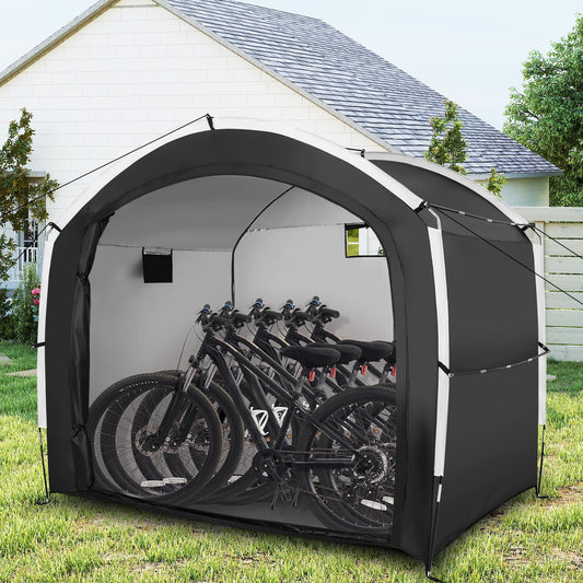 Bike Storage Shed Tent, 5 Bikes, PU4000MM Waterproof, Black Carports Black at Gallery Canada