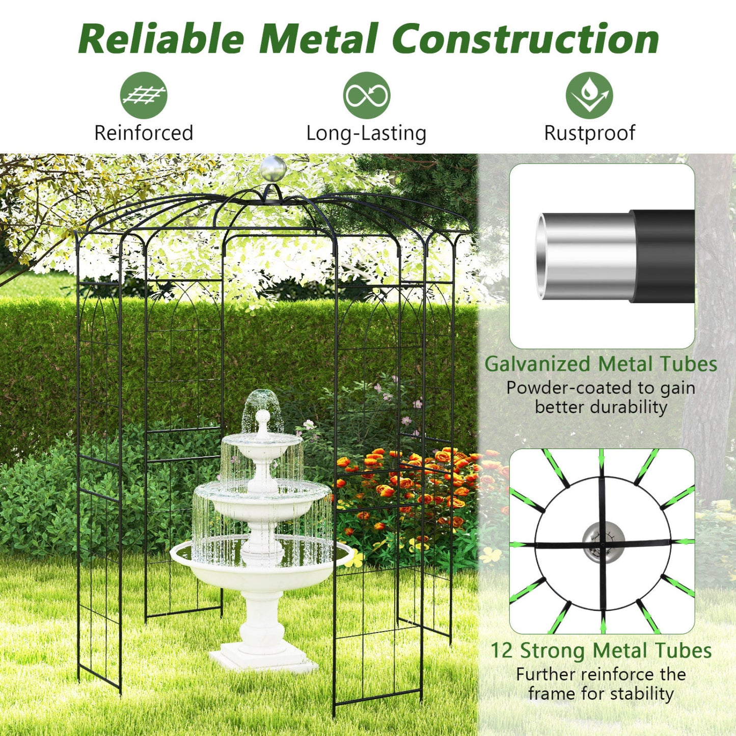 Birdcage Shape Gazebo, For Climbing Plants And Wedding Decoration, Black Outdoor Decor at Gallery Canada