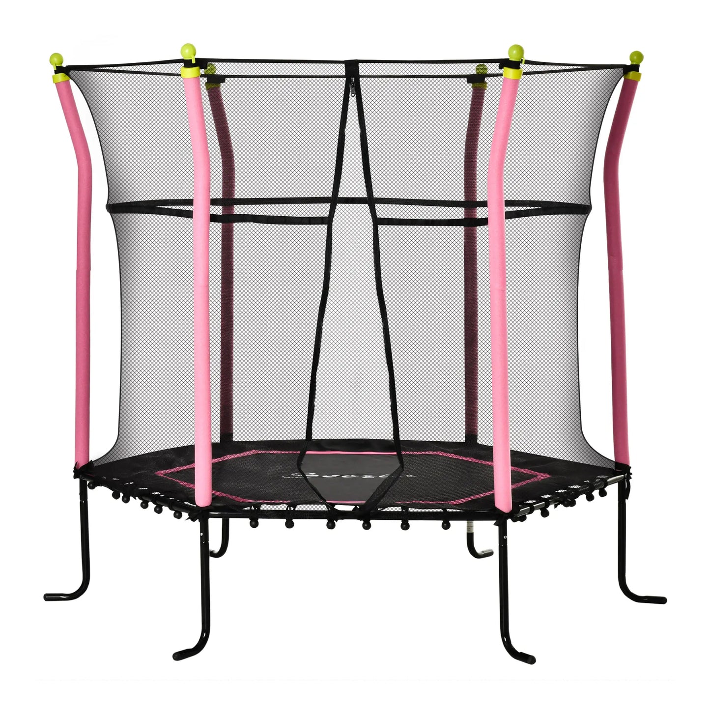 64" Kids Trampoline, Indoor Outdoor Bouncer, Enclosure Net, Pink Trampolines at Gallery Canada
