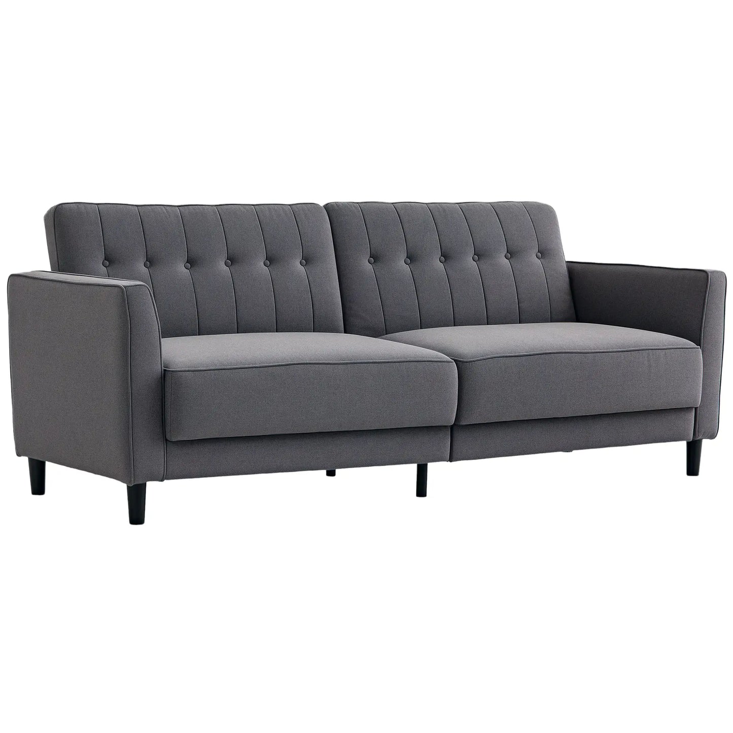 Convertible Bed with Couch, Adjustable Back Sofa Bed, Charcoal Grey 2-Seater Sofas at Gallery Canada