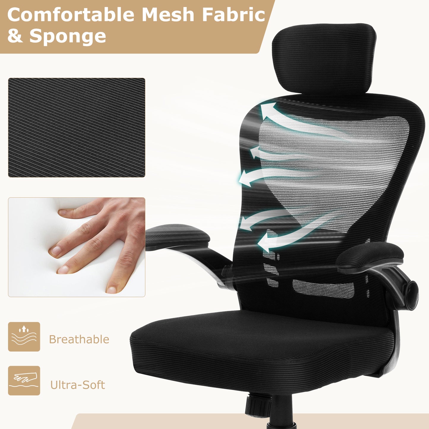 48 Inch Computer Desk, Ergonomic Mesh Office Chair, Black Home Office at Gallery Canada