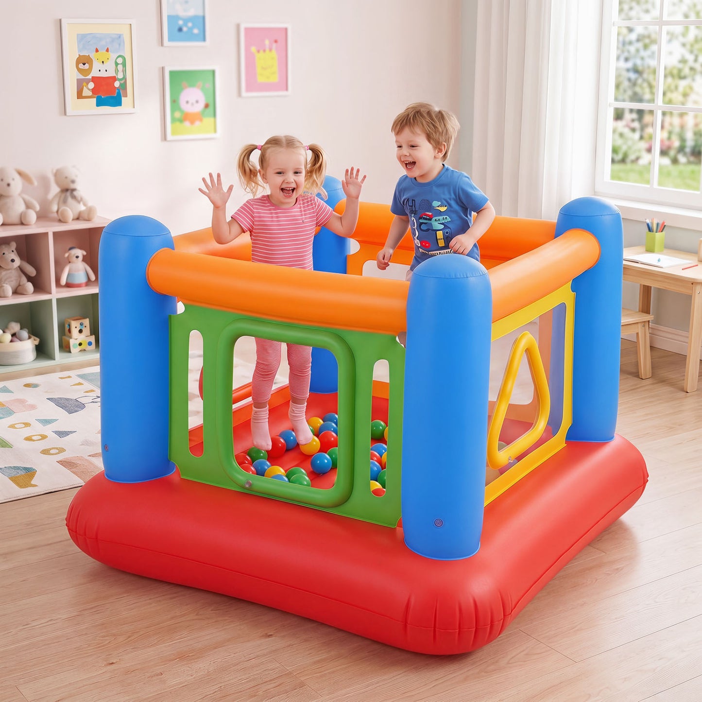 Blow Up Jumping House for Kids with Transparent Side Walls, Blue Bounce House at Gallery Canada