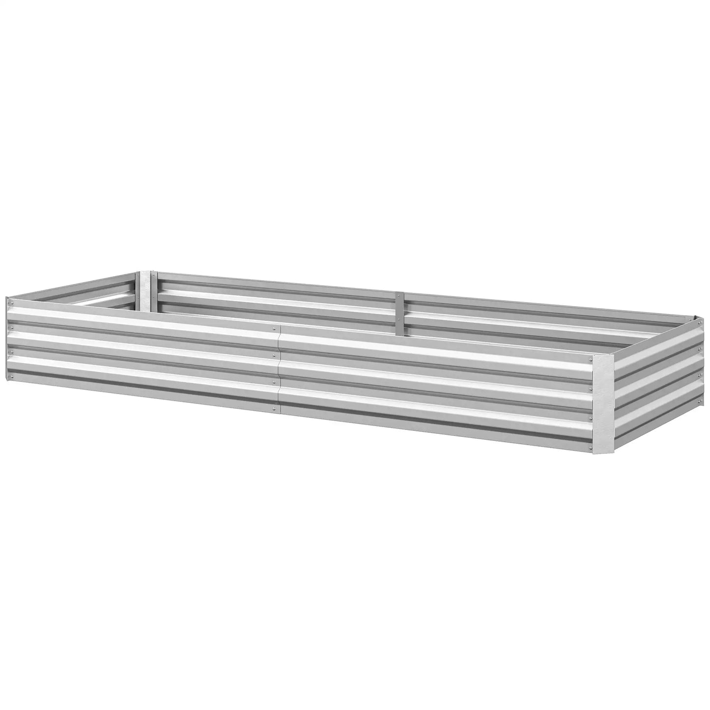 95" x 36" x 12" Galvanized Raised Garden Bed, Metal Planter Box for Flowers, Herbs, Succulents, Silver Galvanized Planter Boxes at Gallery Canada
