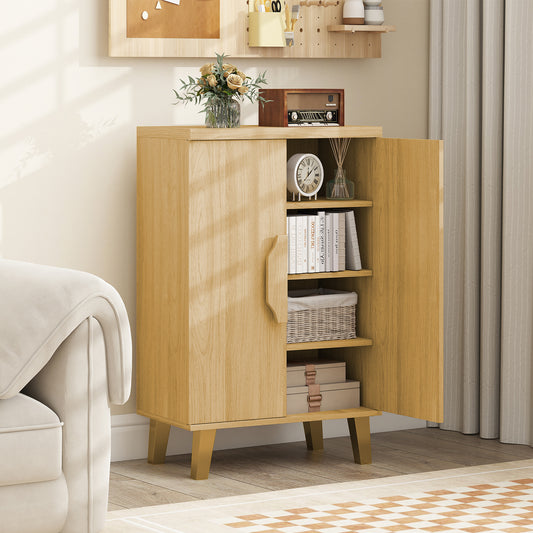 Buffet Cabinet With Double Doors, Raised Legs, Natural Sideboards Cabinets & Buffets Natural at Gallery Canada