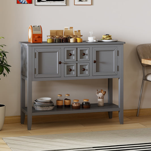Buffet Sideboard Cabinet, 2 Doors 2 Drawers, Gray Sideboards Cabinets & Buffets Gray at Gallery Canada