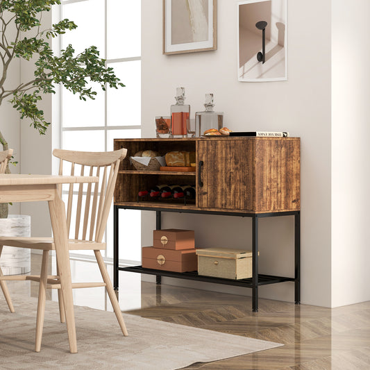 Buffet Sideboard Cabinet With Power Outlets, USB Ports, Rustic Brown Sideboards Cabinets & Buffets Rustic Brown at Gallery Canada