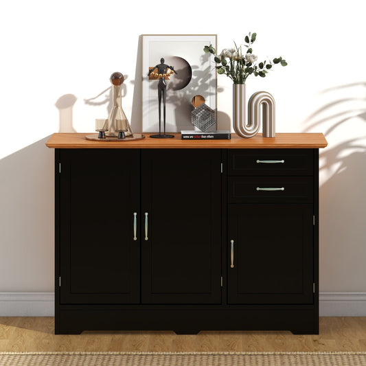 Buffet Storage Cabinet, 2-Door 2-Drawer, Black Sideboards Cabinets & Buffets Black at Gallery Canada