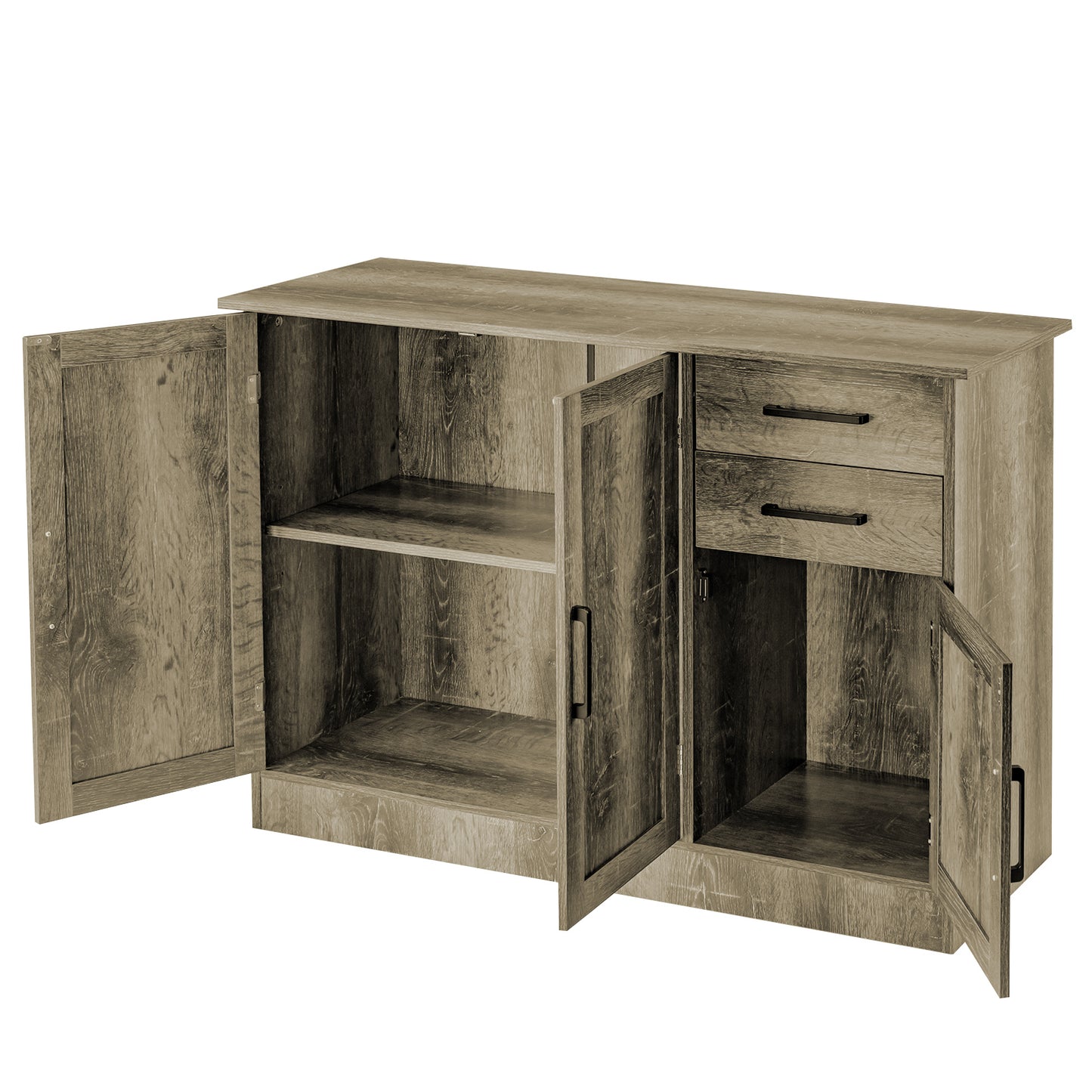 Buffet Storage Cabinet With 2 Drawers, Gray Sideboards Cabinets & Buffets at Gallery Canada