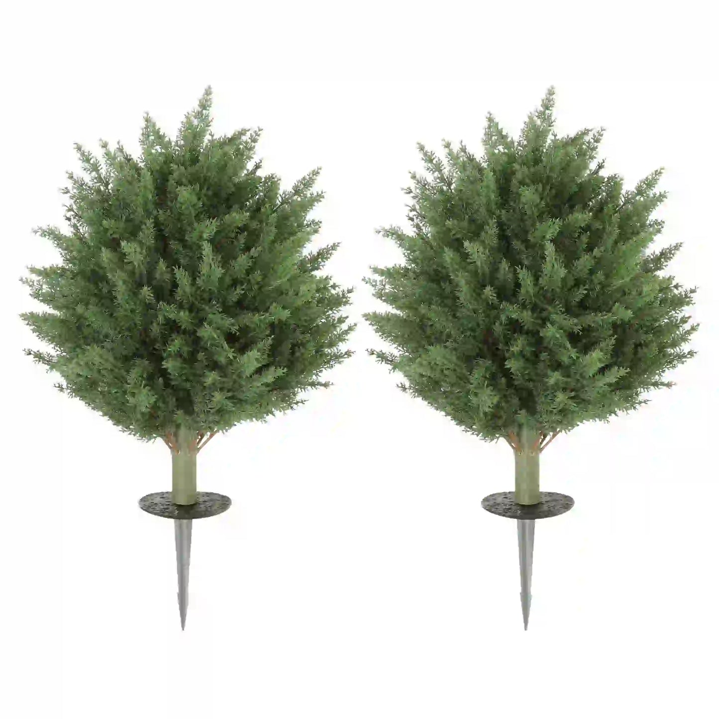 24" Artificial Cypress Trees, Set of 2, UV Resistant, Green Artificial Trees at Gallery Canada