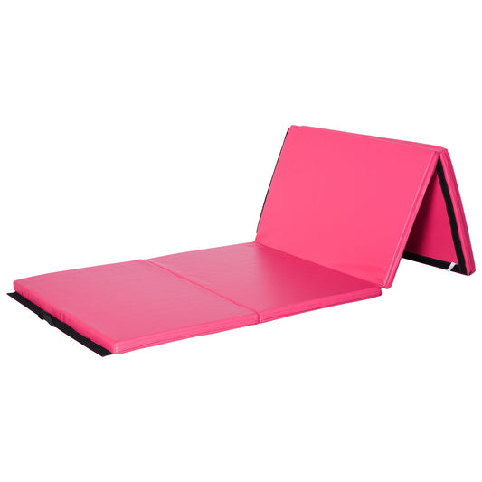 4'x10'x2'' Folding Gymnastics Tumbling Mat, Exercise Mat with Carrying Handles for Yoga, MMA, Martial Arts, Stretching, Core Workouts, Pink at Gallery Canada