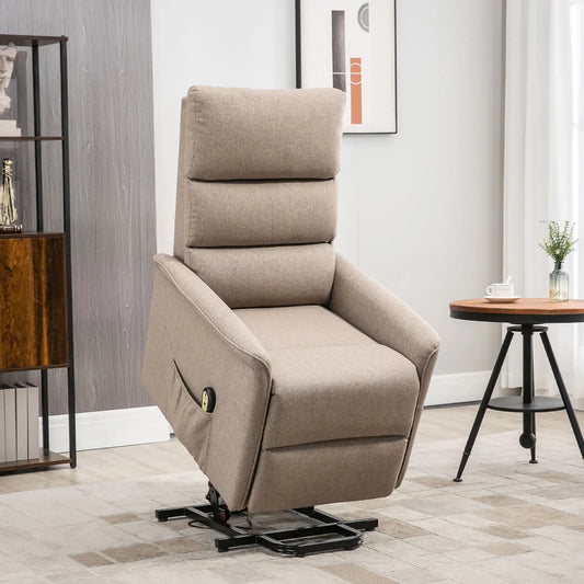 Power Lift Recliner Chair, Remote Control, Side Pockets, Brown Electric Power Lift Chairs Brown at Gallery Canada