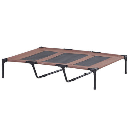 Elevated Dog Bed with Canopy, Portable Raised Dog Cot for XL Sized Dogs, Indoor &; Outdoor, 48" x 36" x 43", Coffee at Gallery Canada
