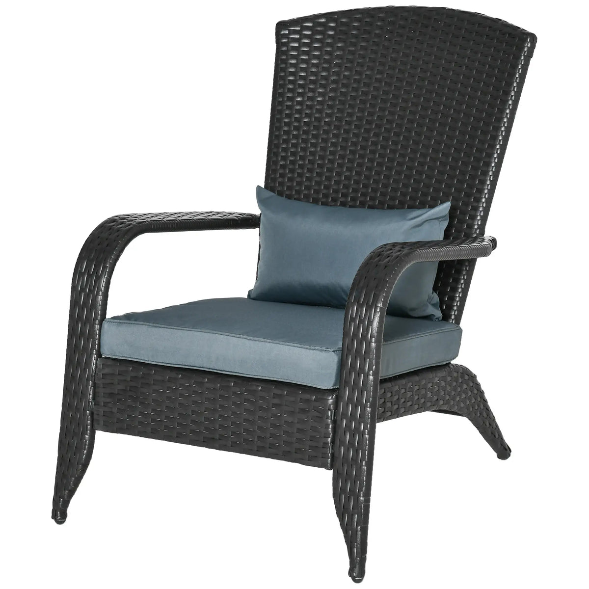 PE Rattan Adirondack Chair With Cushions, Outdoor Patio, Light Grey Patio Chairs at Gallery Canada