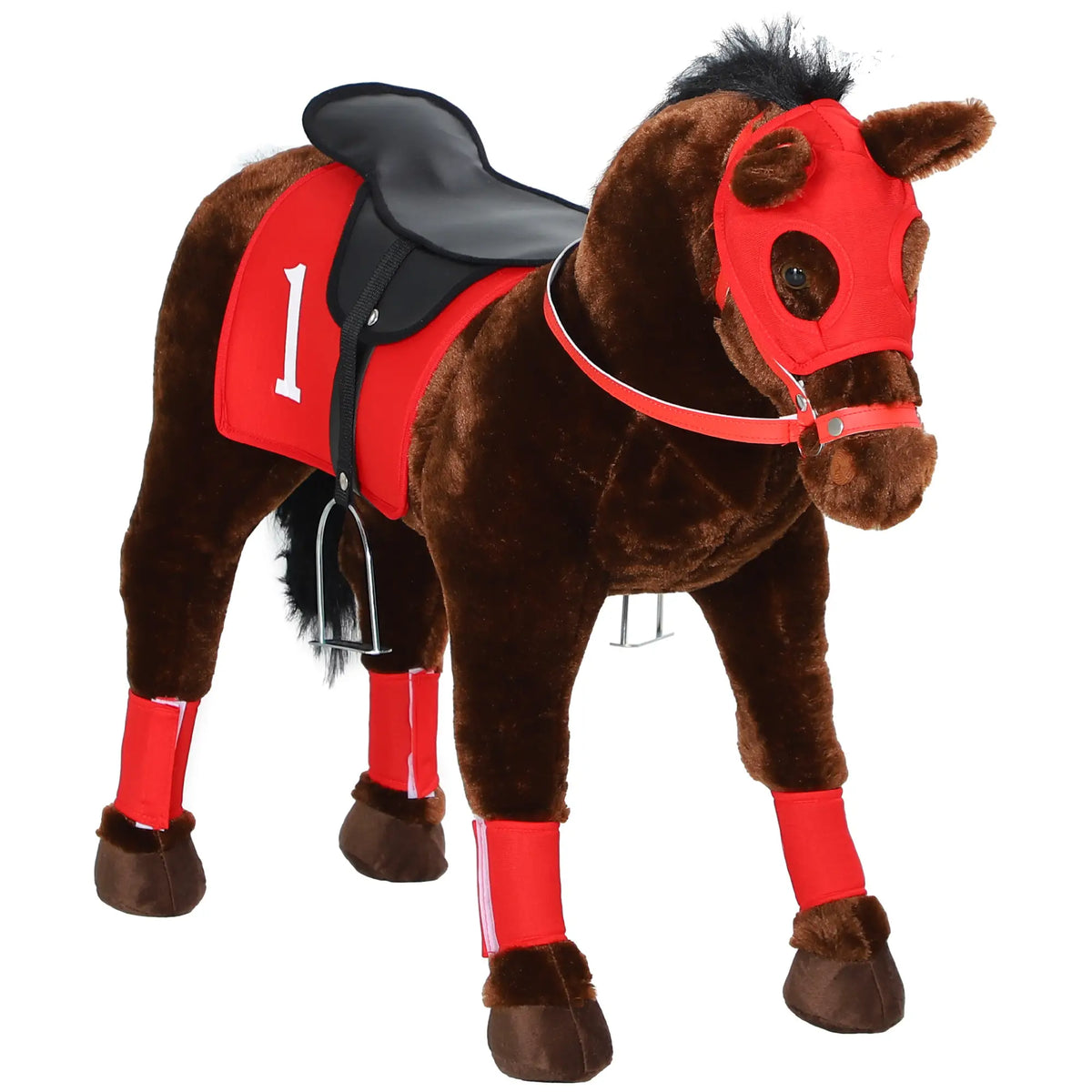 Kids Ride On Horse With Neighing Sound, Saddle, Stirrups, 3-8 Years