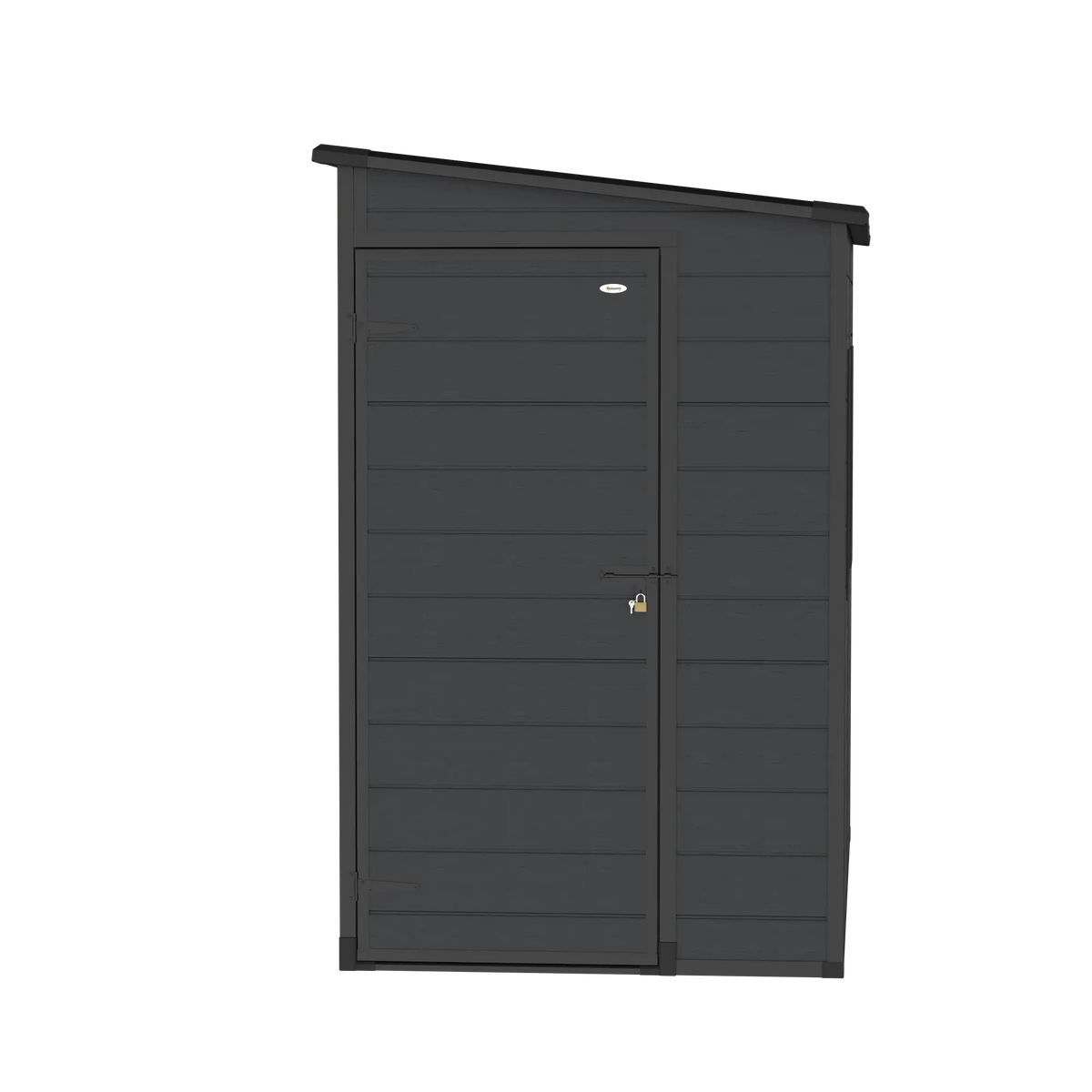 4.3' x 8' Dark Grey Outdoor Storage Shed With Floor, Lockable Doors, Dark Grey Sheds at Gallery Canada