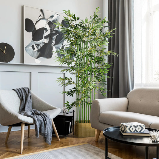 5ft Artificial Bamboo Tree, Faux Plant, Pine Wood Base, Indoor Decor Artificial Trees Green at Gallery Canada