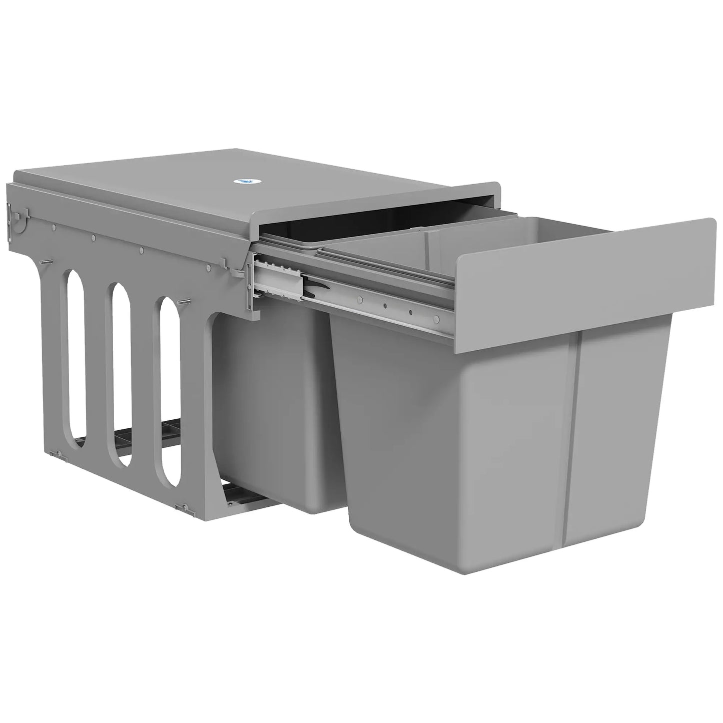 Pull Out Bin, Under Sink Garbage Can, 2 Compartments, 4 Gallon Each, Light Grey, Light Grey Household Supplies at Gallery Canada