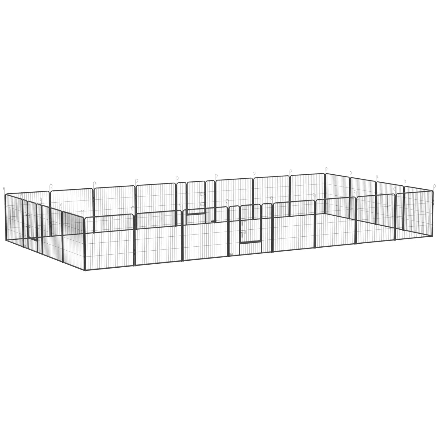 24 Panel 31.5" Heavy Duty Dog Playpen, Small Medium Dogs, Grey Houses, Kennels & Pens at Gallery Canada
