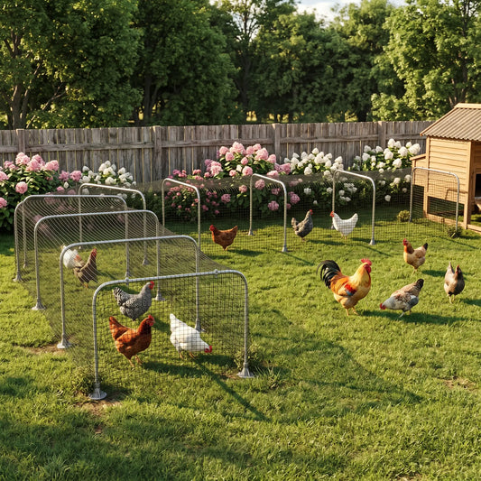Extra Long Chicken Tunnel for Outside, 354" x 39" Galvanized Steel Chicken Run for 10-15 Chickens or Ducks Chicken Coops Silver, Black at Gallery Canada