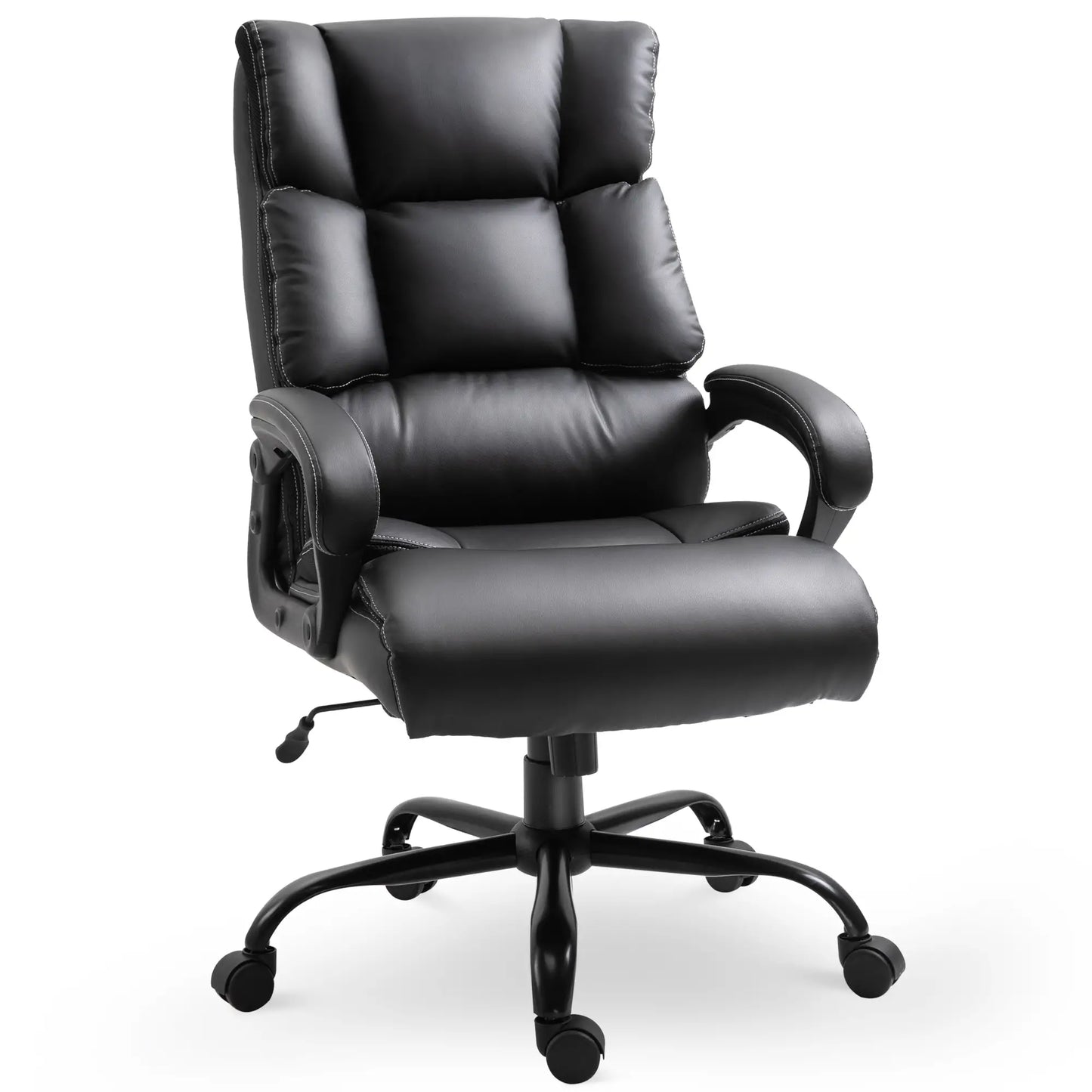 Ergonomic Office Chair, Adjustable Height, PU Leather, 360 Swivel, 400lbs, Black Executive & Manager Chairs at Gallery Canada