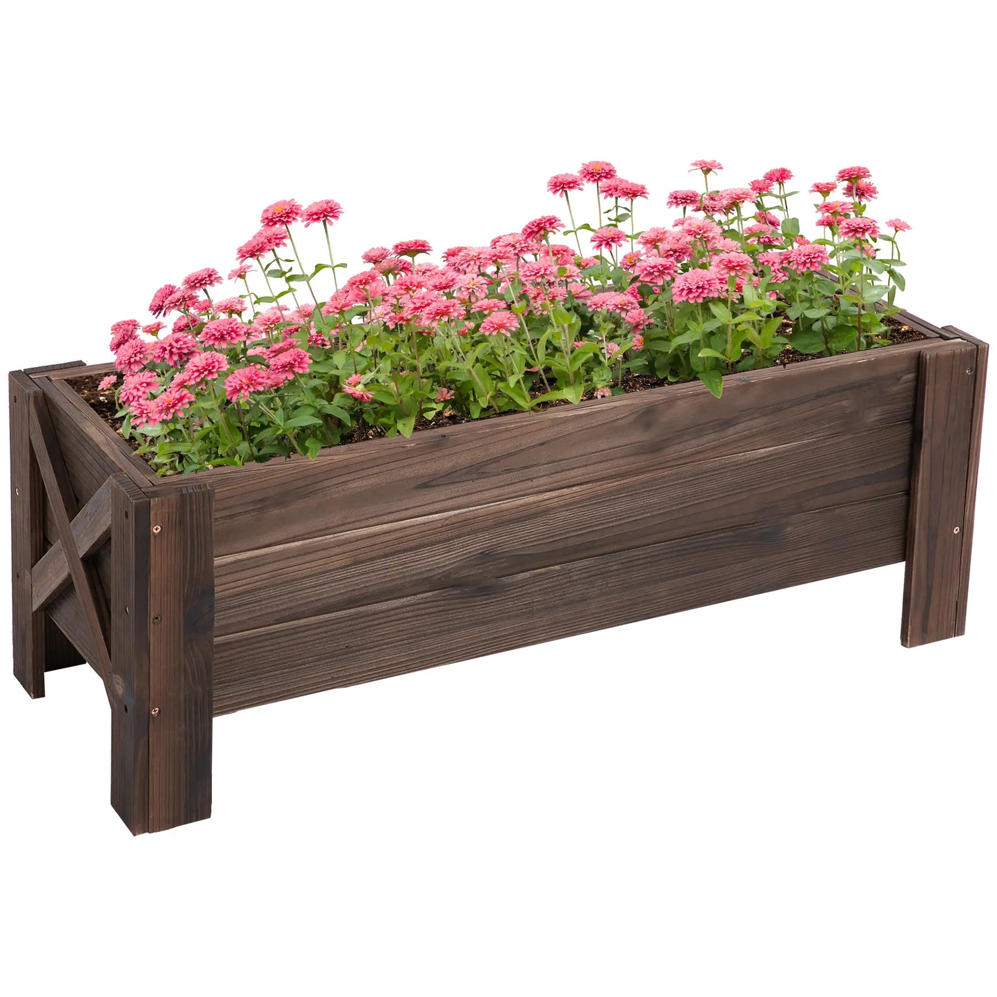 3.3 x 1.2 x 1.2 ft Raised Garden Bed, Carbonized Elevated Garden Beds at Gallery Canada