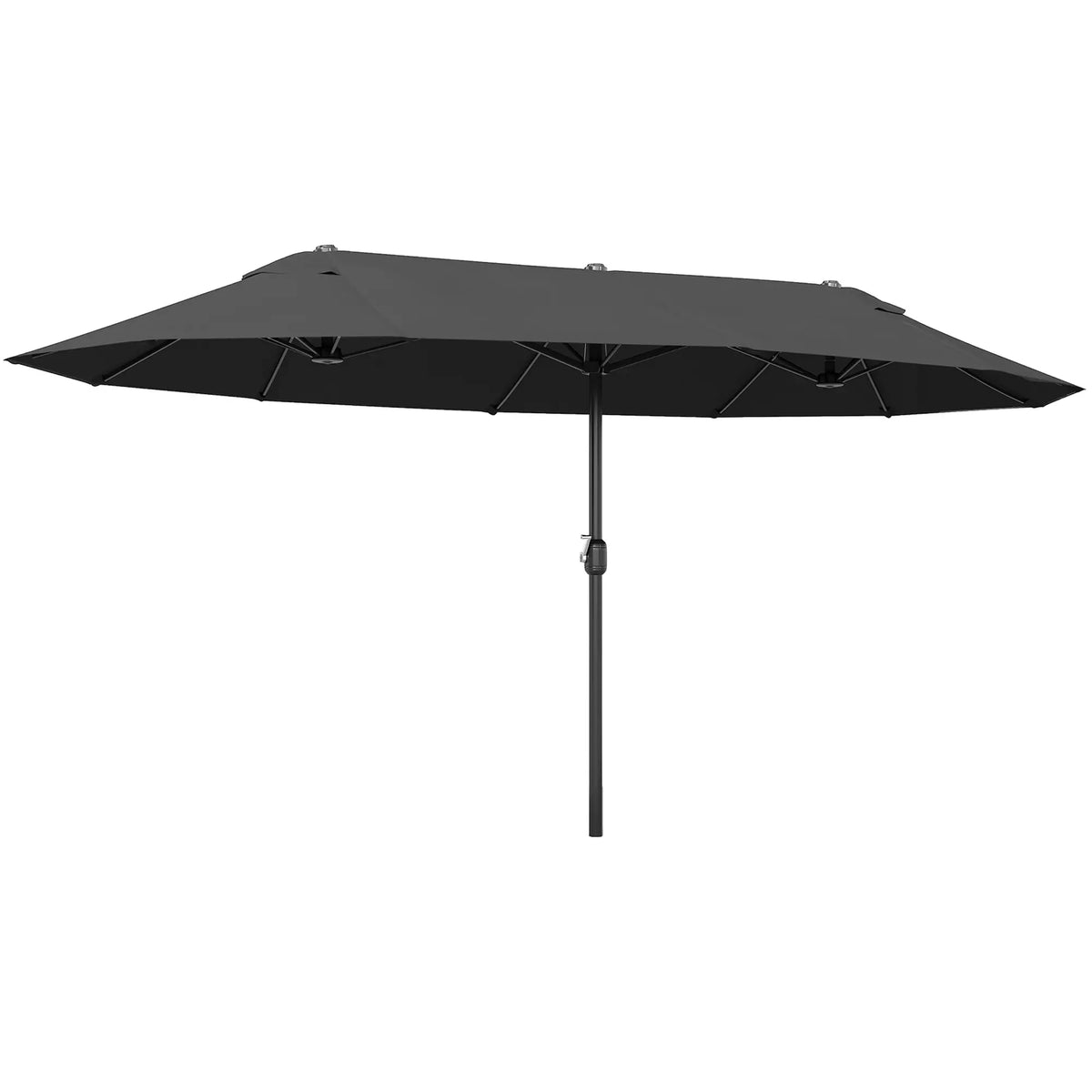 15ft Double-Sided Sun Umbrella, Twin Canopy, Crank, Black Sun Umbrellas at Gallery Canada