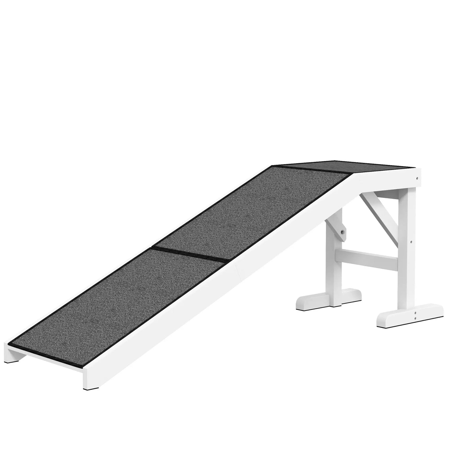 Pet Ramp Bed Steps, Non-Slip Carpet Top, Pine Wood, 59"L x 16"W x 20"H, White Dog Stairs at Gallery Canada