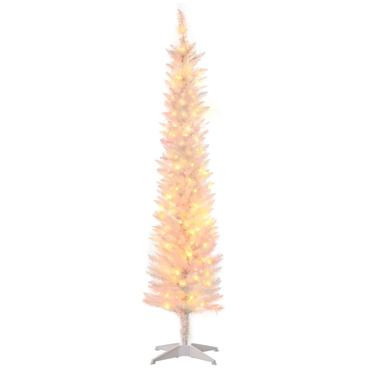 6' Pencil Artificial Christmas Tree, Colourful LED Lights, White Pencil Christmas Trees at Gallery Canada