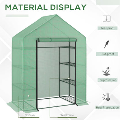 Walk-in Greenhouse 4-Tier Large Warm Herb Plants and Flower Green house Warm House with Shelves for Lawn Garden Outdoor, Green (56 x 30 x 78-Inch) at Gallery Canada