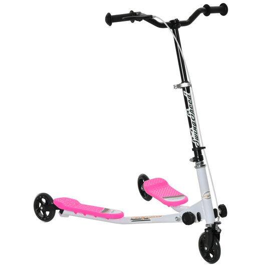 Y Fliker Scooter, Outdoor Swing Wiggle Scooter, 3 Wheel Scooter for 6-8 Years Old, Pink - Gallery Canada