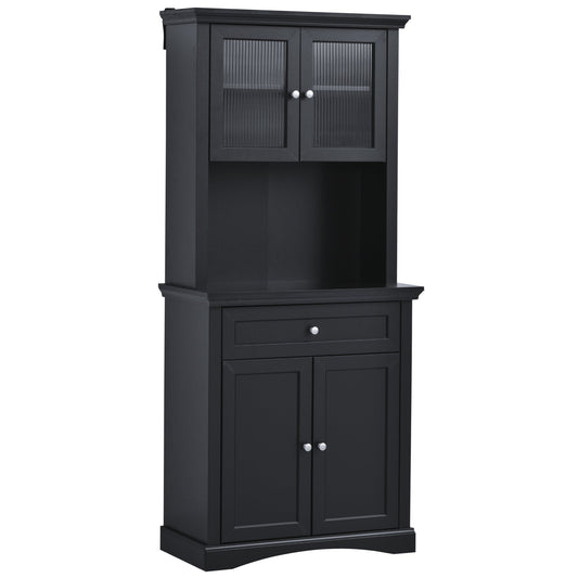 Tall Colonial Style Kitchen Pantry Storage Cabinet W/ Adjustable Shelves Black - Gallery Canada