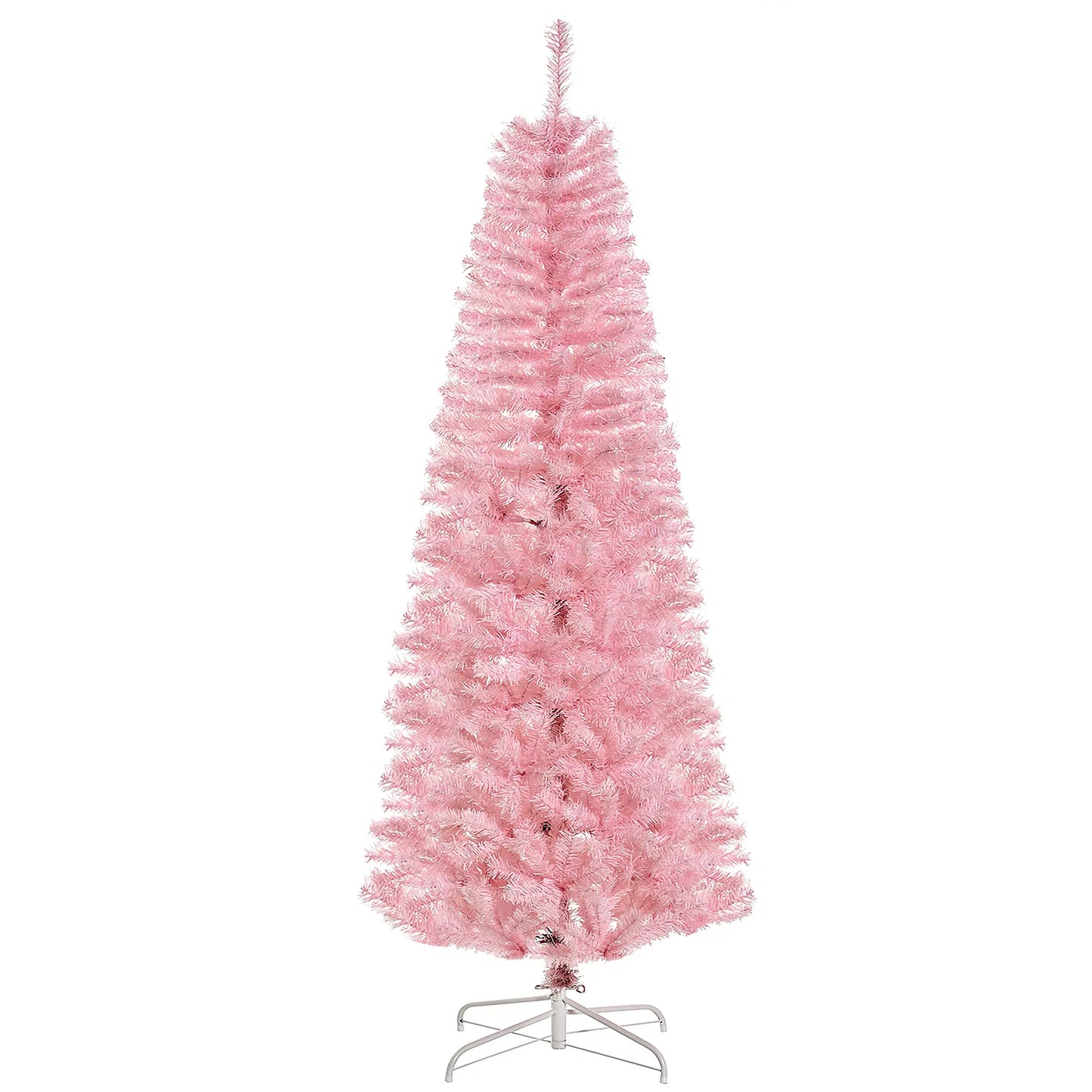 6FT Pop-up Artificial Christmas Tree Holiday Xmas Holiday Pencil Tree Decoration with Automatic Open for Home Party, Pink Artificial Christmas Trees at Gallery Canada