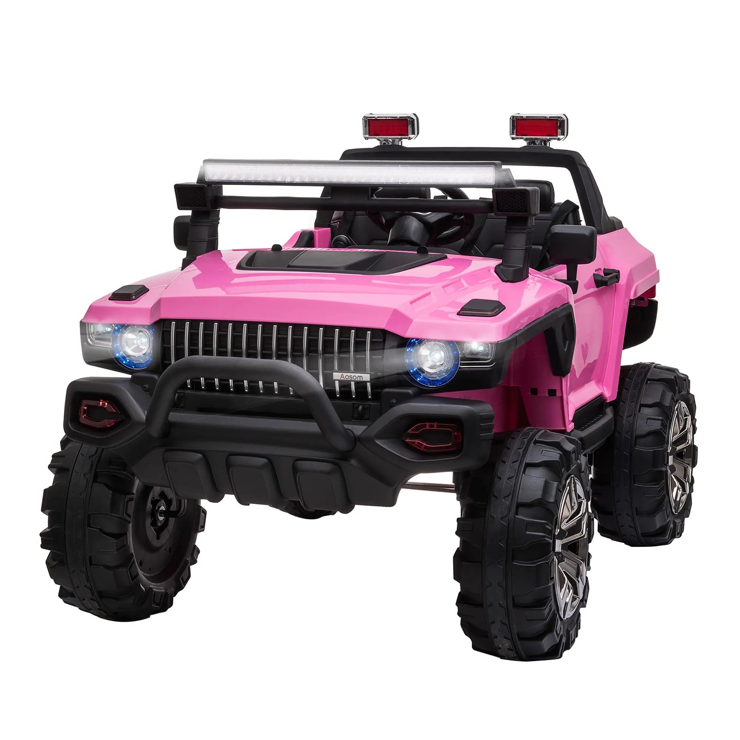 2-Seater Kids Police Car, 12V 7AH Remote Control, Pink Electric Toy Cars at Gallery Canada