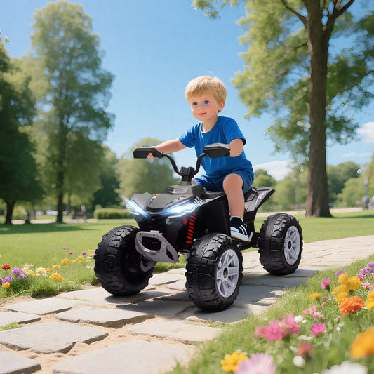 2-Seater All-Terrain 4 Wheeler, 24V Kids ATV, Electric Quad Car, Black Electric Toy Cars Black at Gallery Canada
