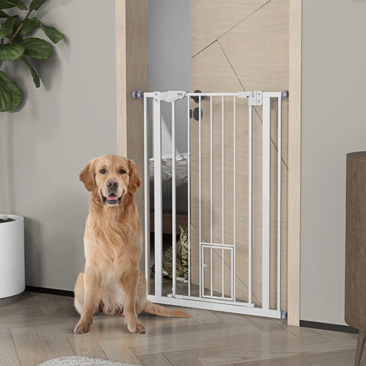 41" Porte pour chien intérieure facile à ouvrir, Blanc